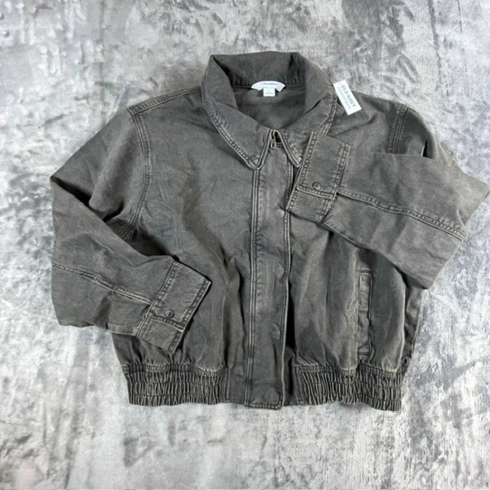 Old Navy Womens Cropped Black Wash Non-Stretch Jean Jacket L 902836-00-1